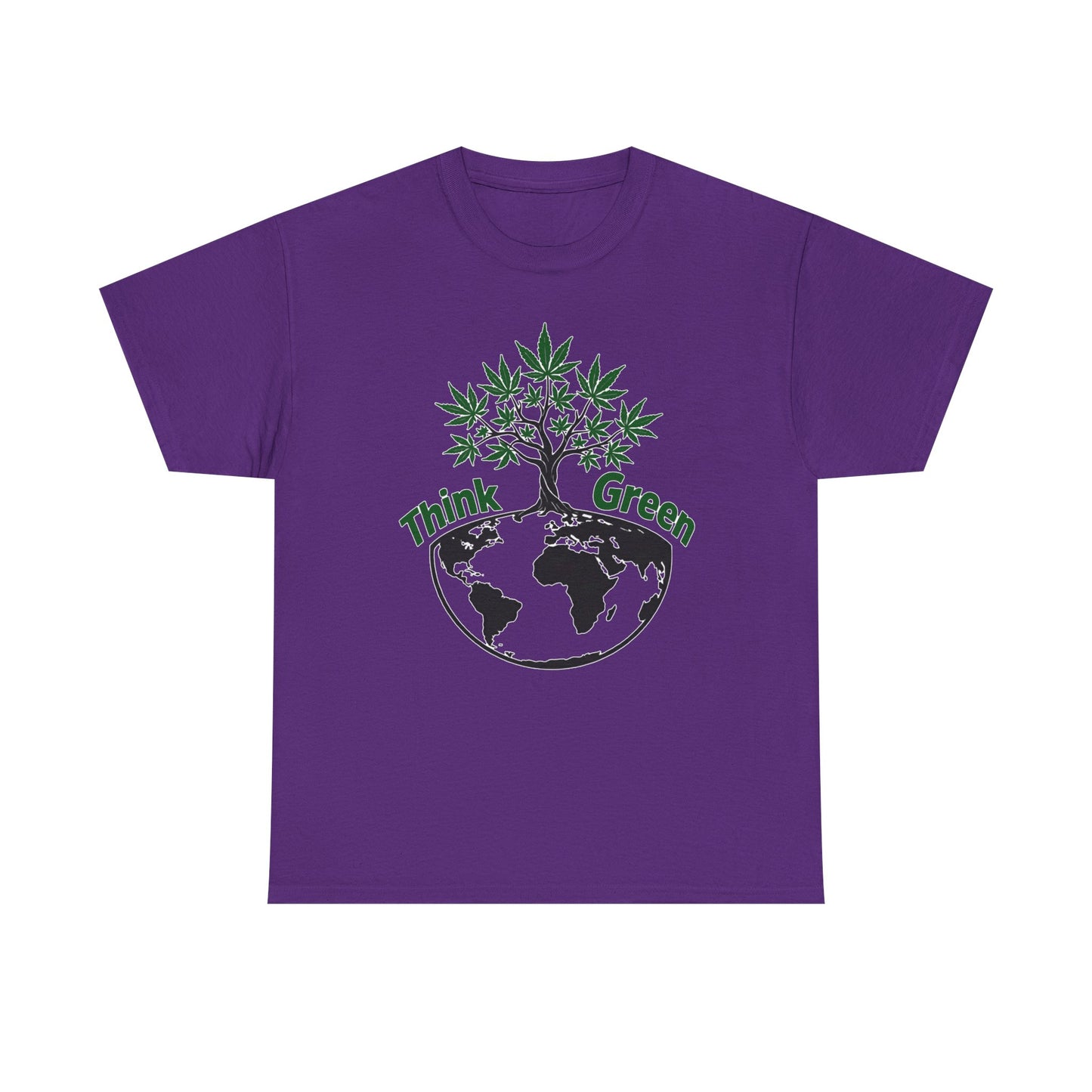 Think Green Marijuana Earth Tree T-Shirt | Environmental Graphic Tee