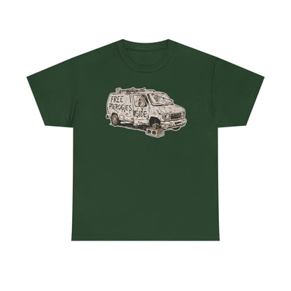 Free Pierogies Sketchy Van Funny Tee | Bad Food Truck Illustration T-Shirt