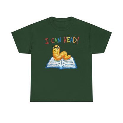 I Can Read Bookworm tee | Retro Reading Shirt