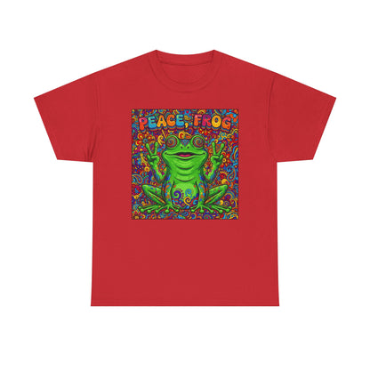 Peace Frog psychedelic frog tee | colorful hippie frog shirt