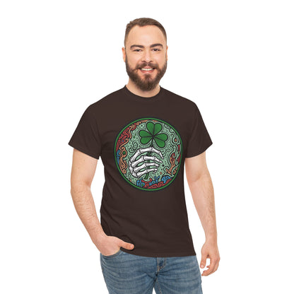 St. Patrick’s Day Skeleton Hand with Shamrock T‑Shirt