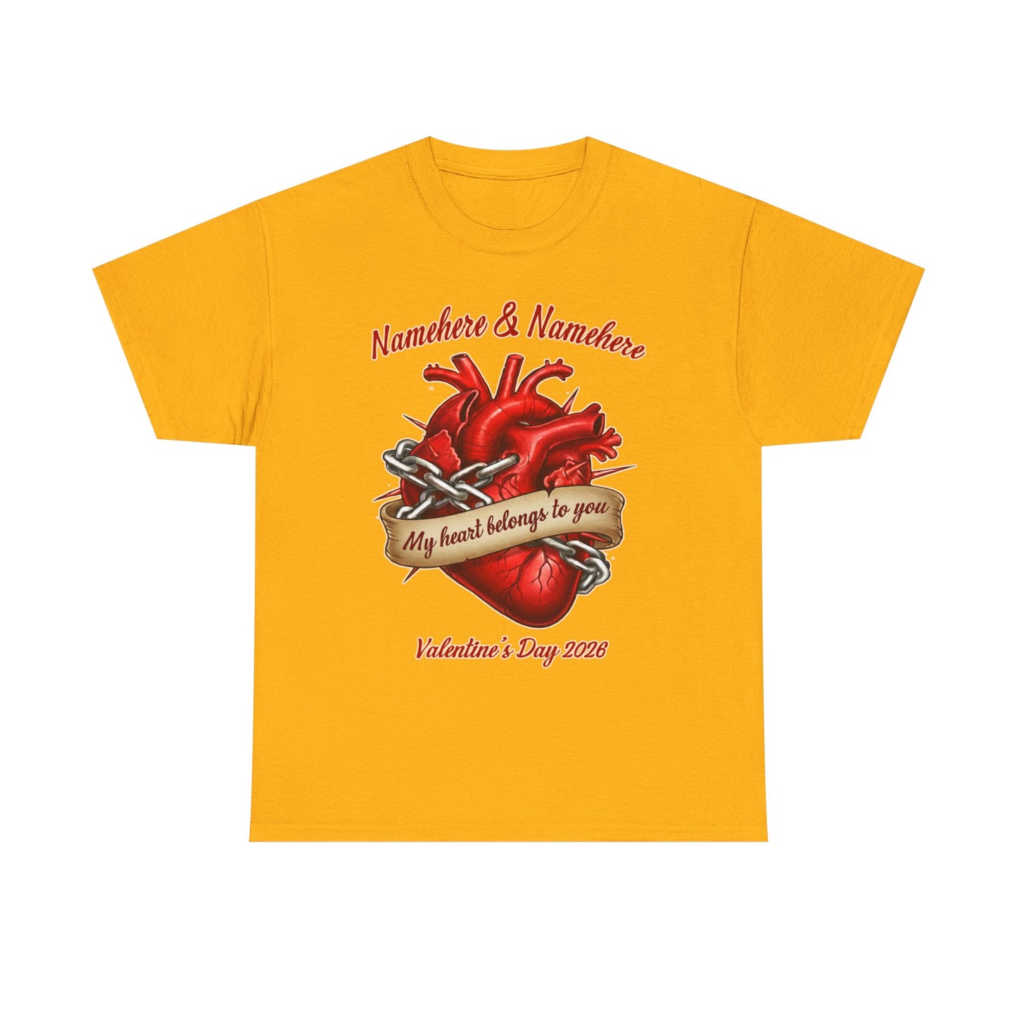 Valentines Day CUSTOMIZABLE | My heart is yours | Heart in chains | Personalized T-shirt