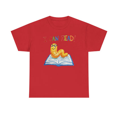 I Can Read Bookworm tee | Retro Reading Shirt