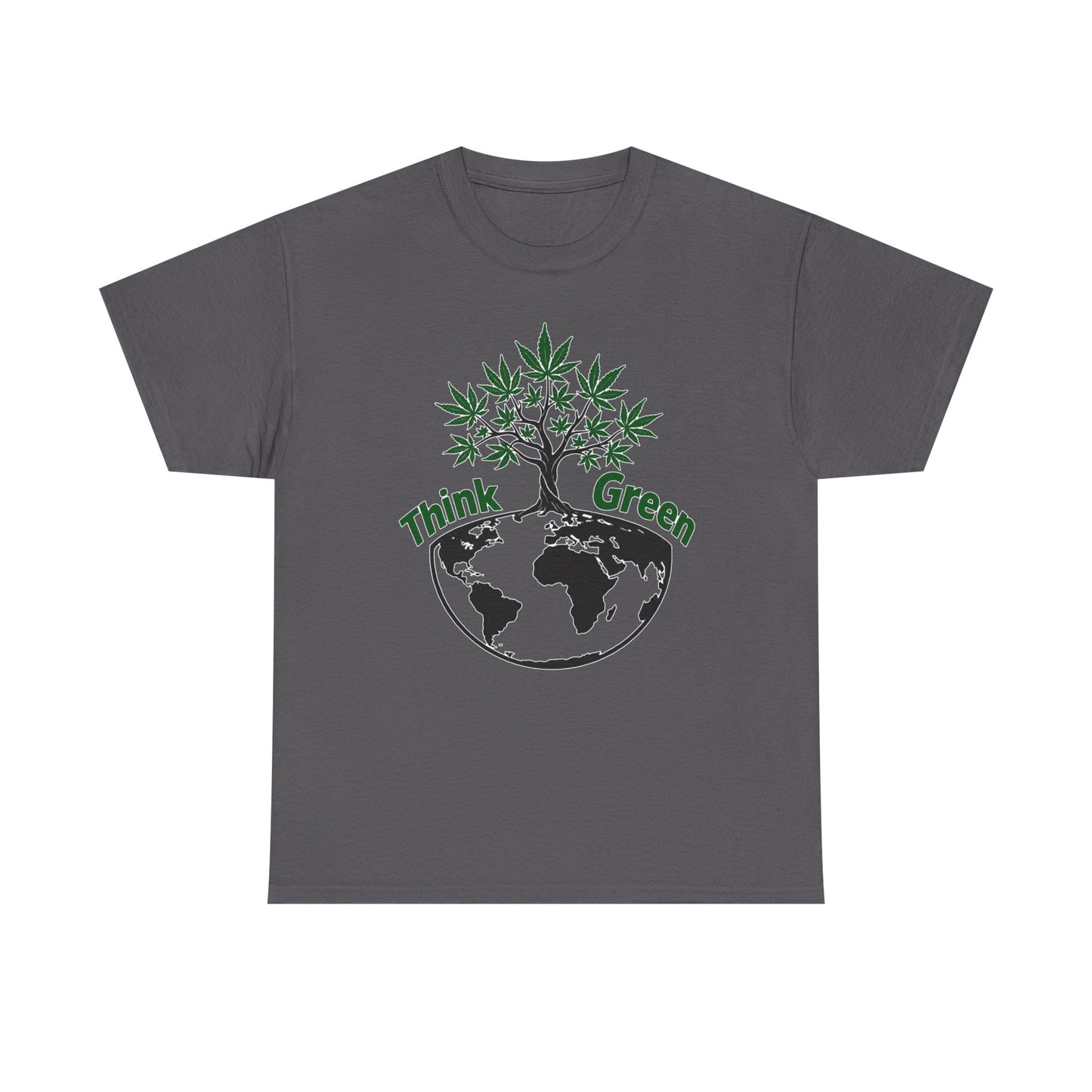 Think Green Marijuana Earth Tree T-Shirt | Environmental Graphic Tee