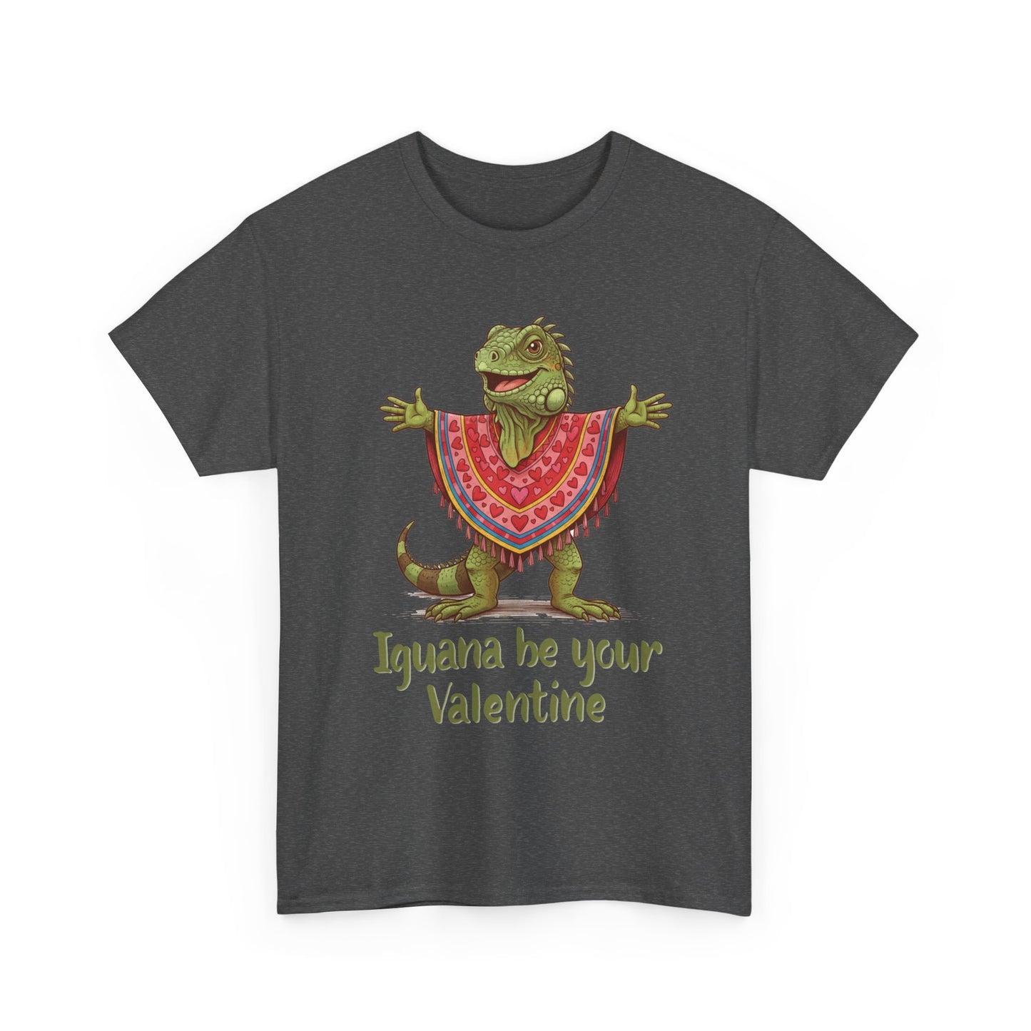 Valentines Day ! "Iguana be your Valentine" Tee | Happy Iguana in Heart Poncho | Valentines Gift
