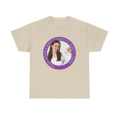 Bachelorette Party Photo Tee | Custom Photo, Name & Year Circle