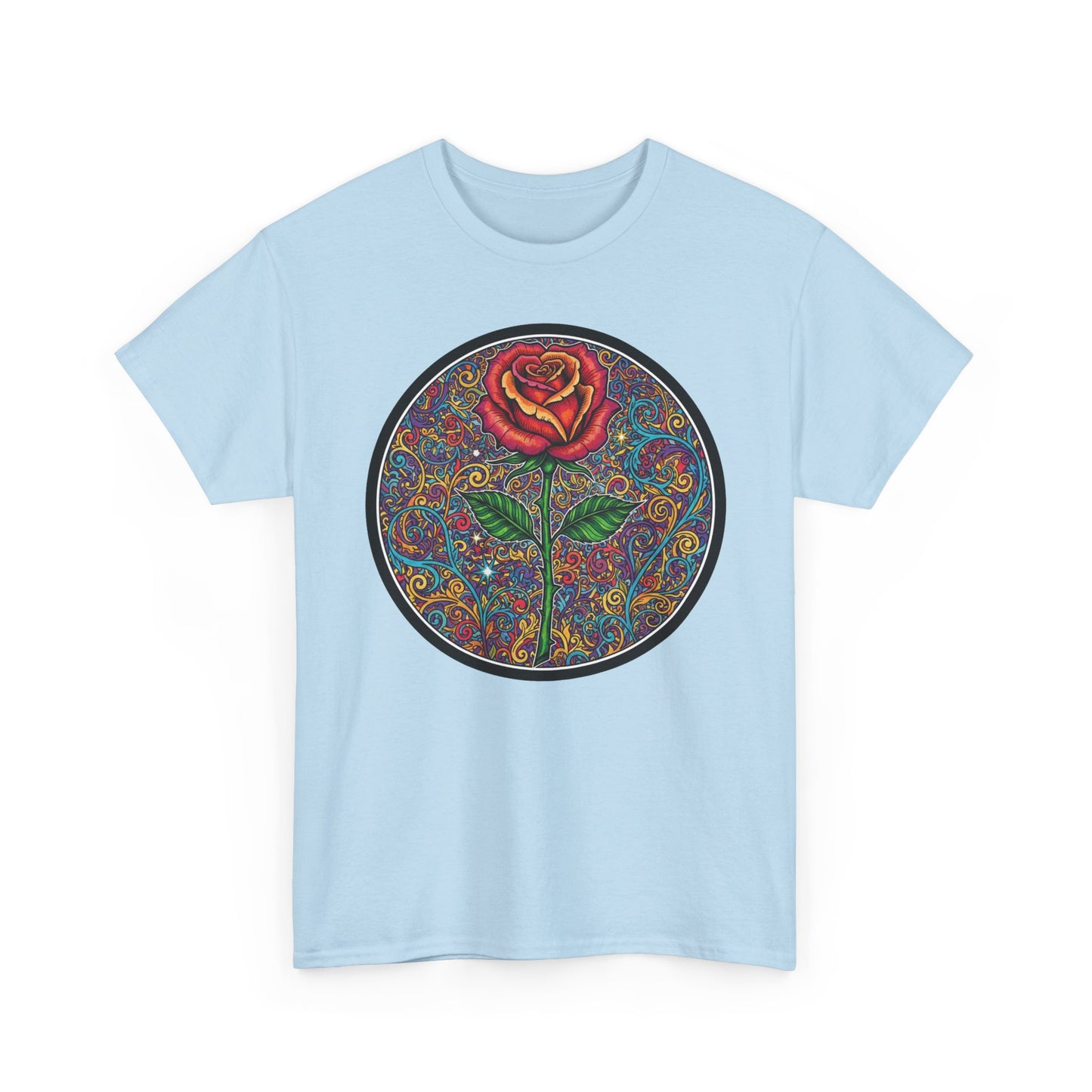 Floral Rose Mandala Tee | Psychedelic Boho Rose Graphic T-Shirt