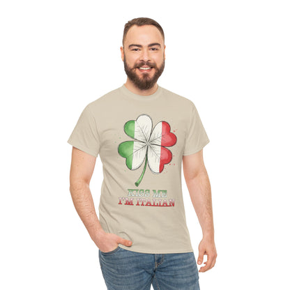 St. Patrick’s Day Kiss Me I'm Italian Shamrock T‑Shirt