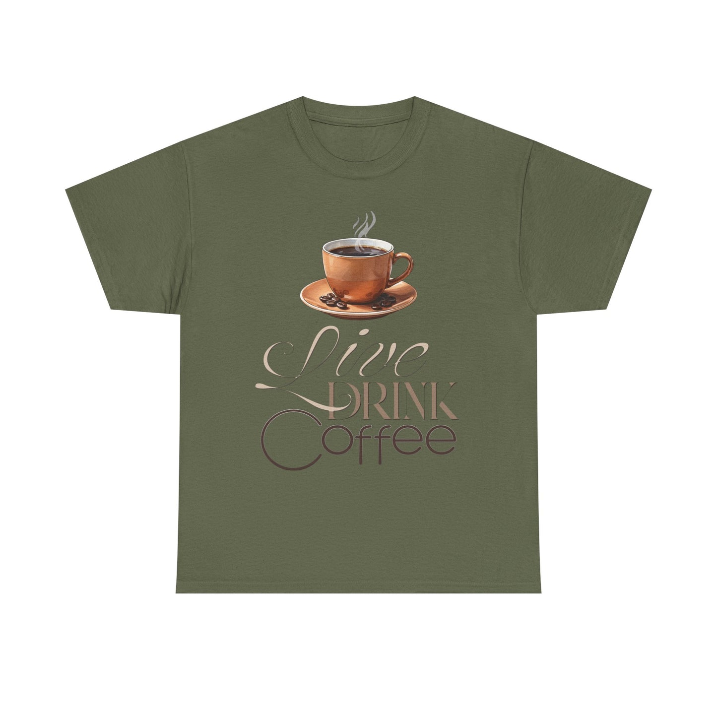 Live Drink Coffee Cup illustration Tee