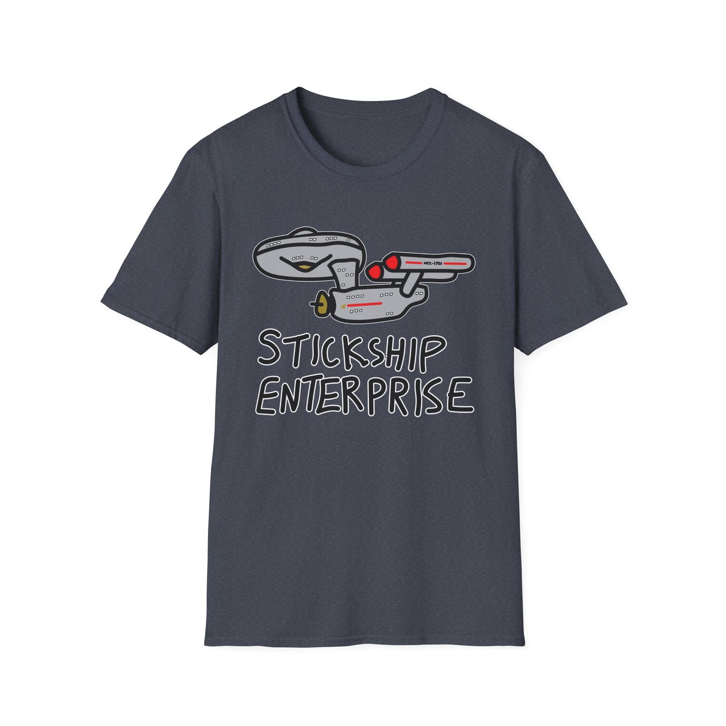 Stickship Enterprise T-Shirt | Space Ship Cartoon Tee