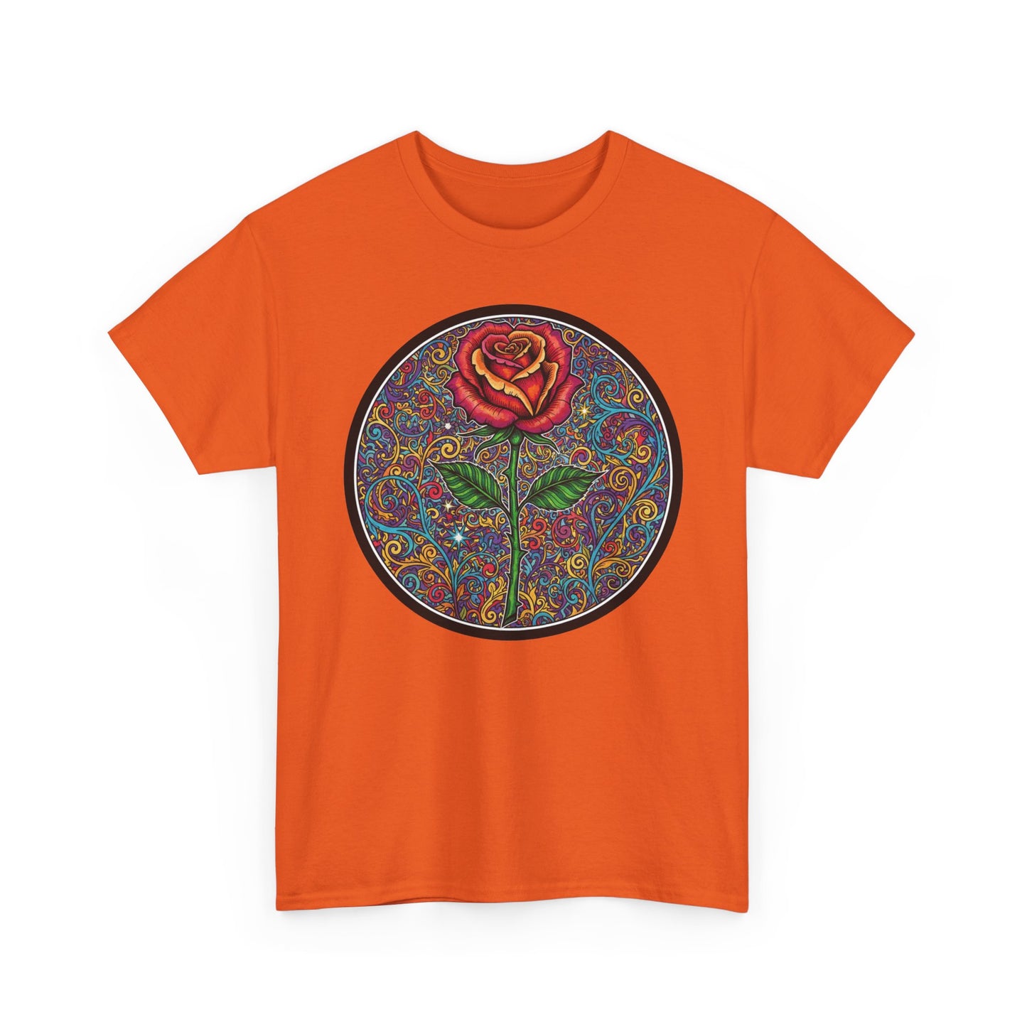 Floral Rose Mandala Tee | Psychedelic Boho Rose Graphic T-Shirt