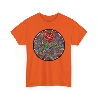 Floral Rose Mandala Tee | Psychedelic Boho Rose Graphic T-Shirt