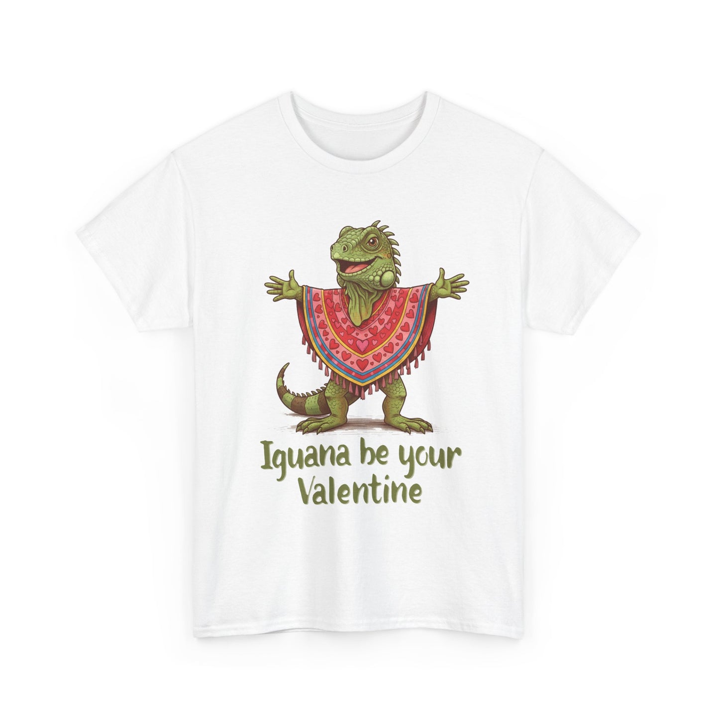 Valentines Day ! "Iguana be your Valentine" Tee | Happy Iguana in Heart Poncho | Valentines Gift