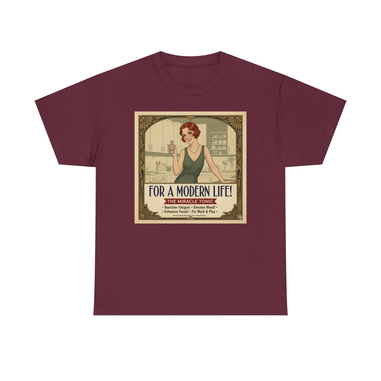 For a Modern Life! Cocaine Vintage ad graphic Tee | Retro 1920s illustration