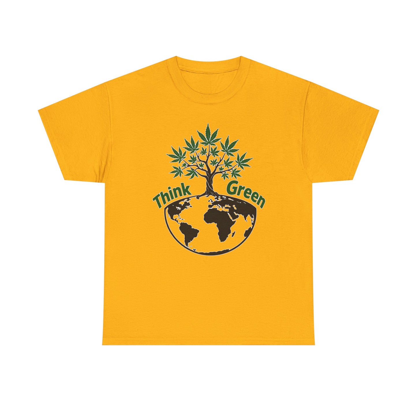 Think Green Marijuana Earth Tree T-Shirt | Environmental Graphic Tee