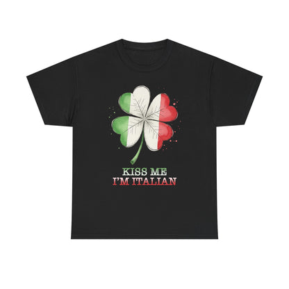 St. Patrick’s Day Kiss Me I'm Italian Shamrock T‑Shirt