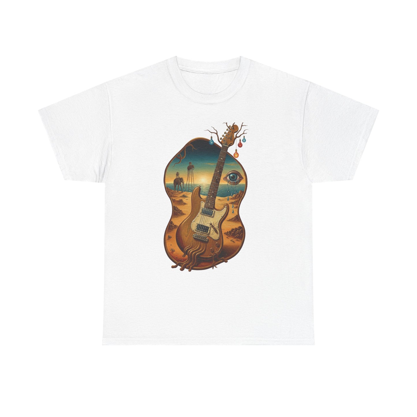 Surreal Desert Guitar Tee | Acoustic Guitar, Desert Landscape