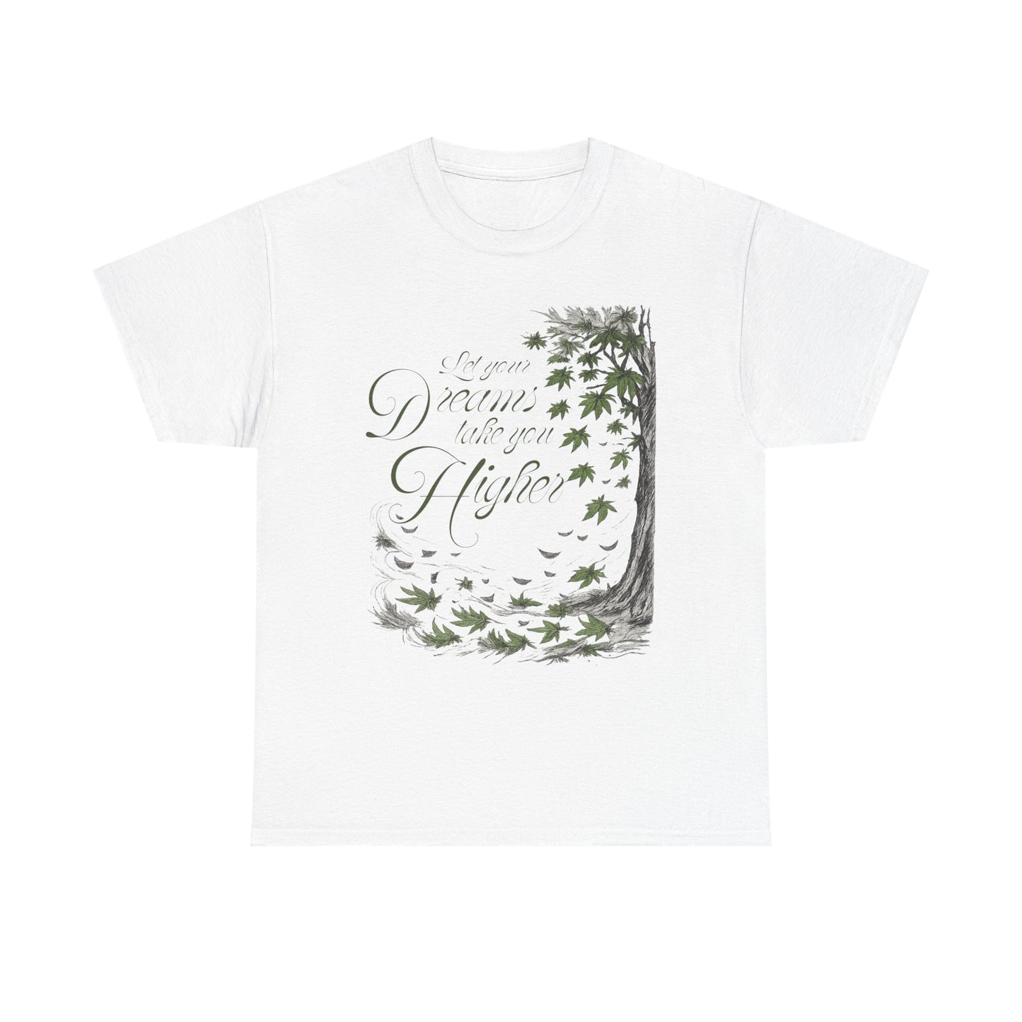 Falling Maple Leaves Tree Tee | Inspirational Script Quote Shirt