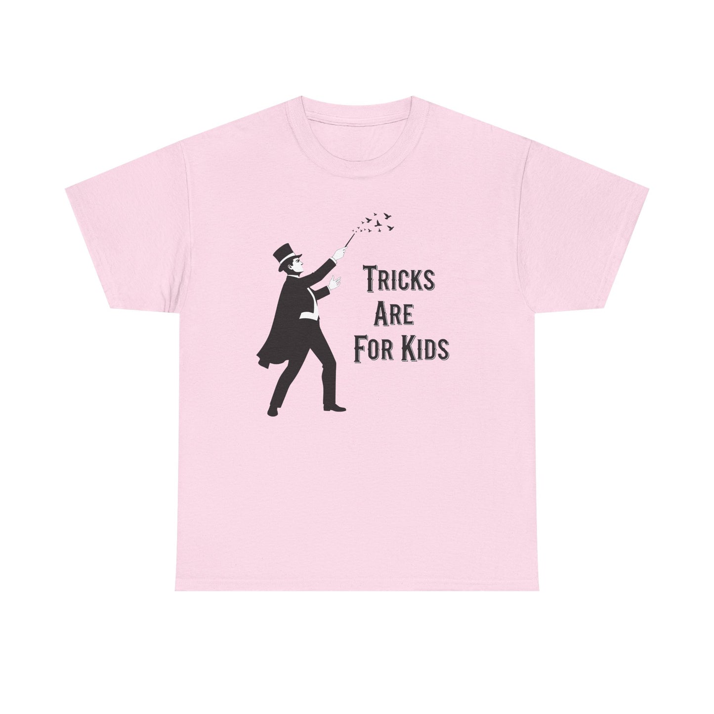 Vintage Magician Silhouette Tricks Are For Kids Tee | Magic Theme T-Shirt