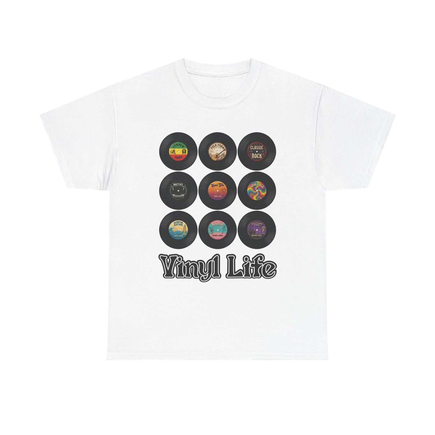 Vinyl Life record collection Tee | Retro vinyl records graphic T-Shirt