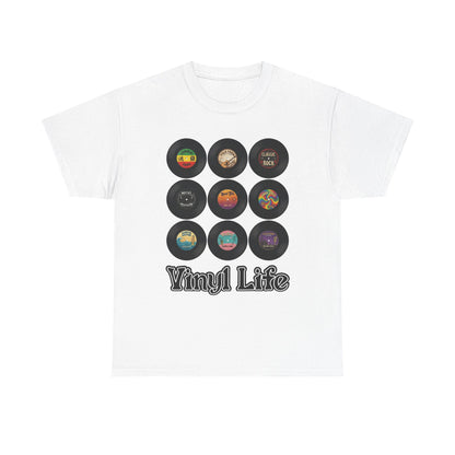 Vinyl Life record collection Tee | Retro vinyl records graphic T-Shirt