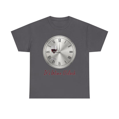 Its Wine Oclock Clockface T-Shirt | Wine Glass Graphic Tee