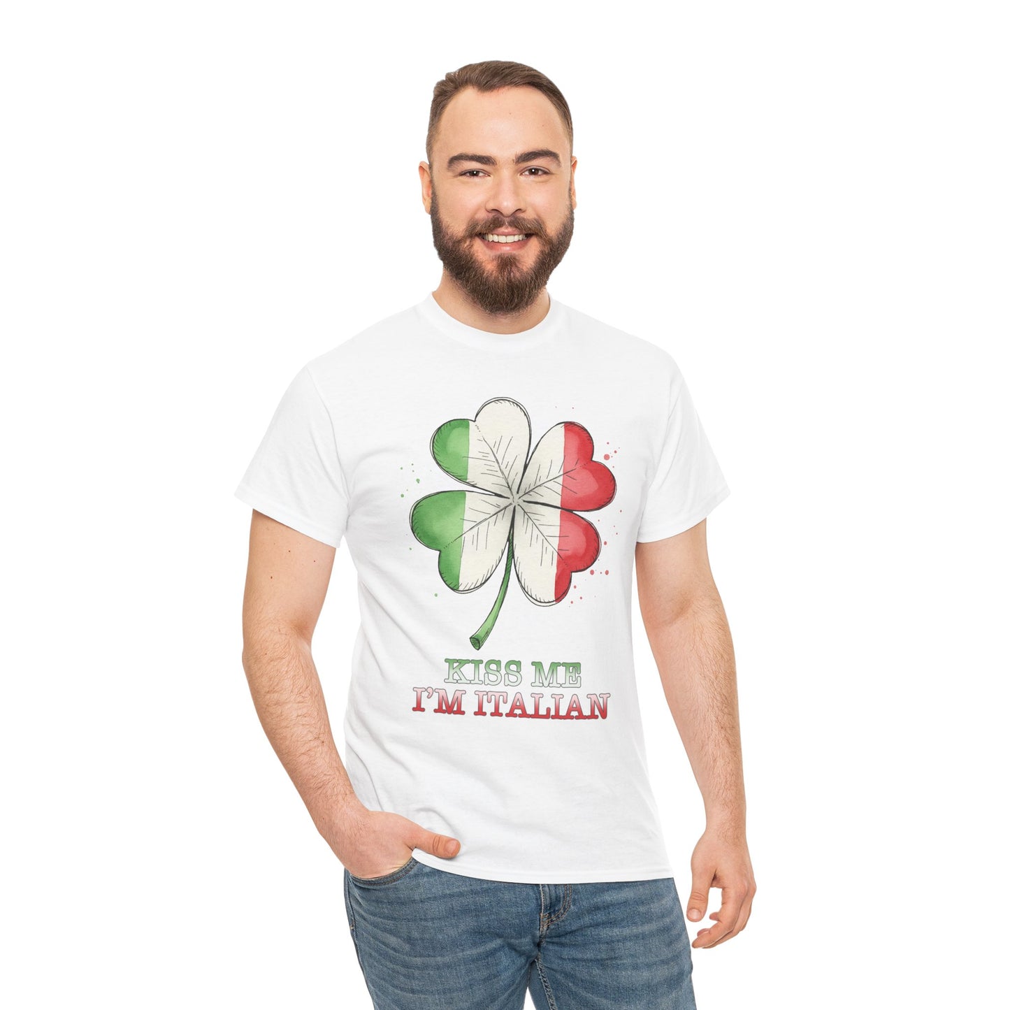 St. Patrick’s Day Kiss Me I'm Italian Shamrock T‑Shirt