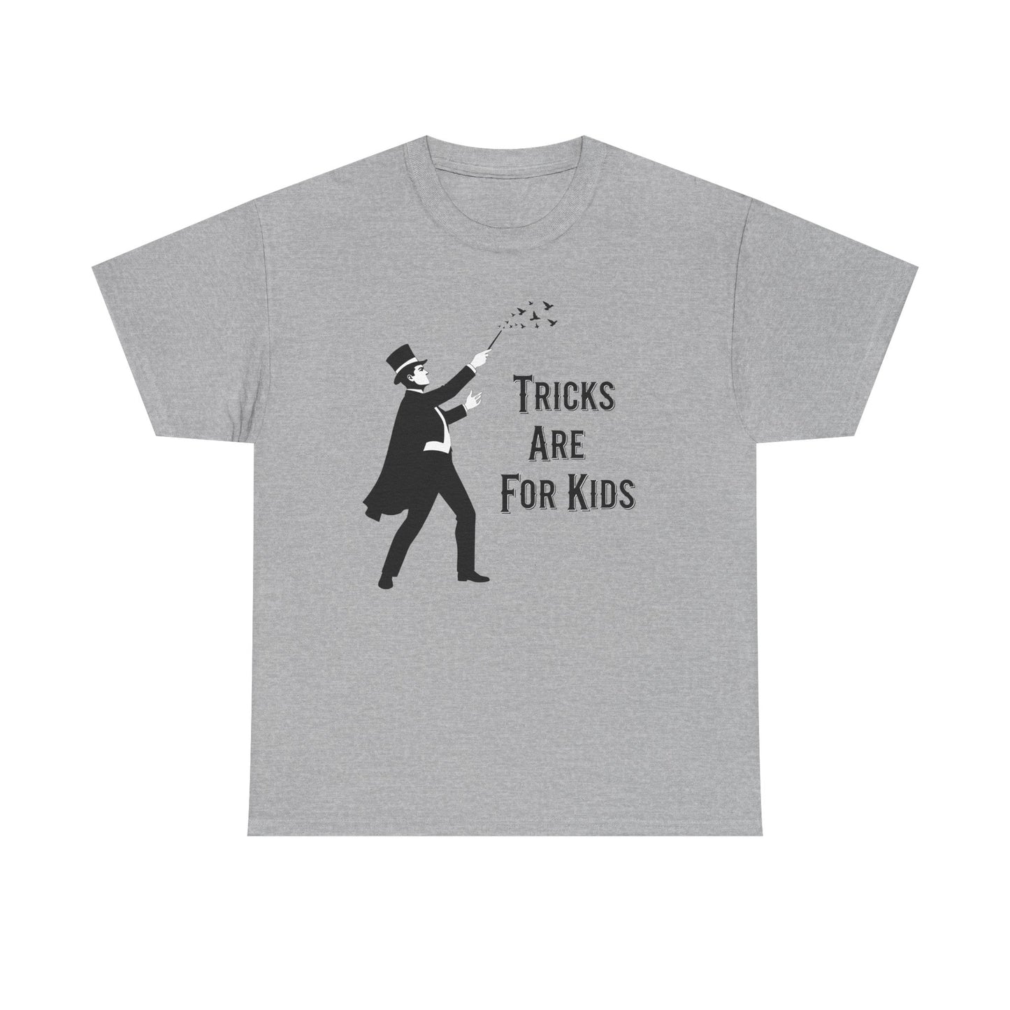 Vintage Magician Silhouette Tricks Are For Kids Tee | Magic Theme T-Shirt