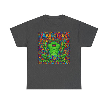 Peace Frog psychedelic frog tee | colorful hippie frog shirt