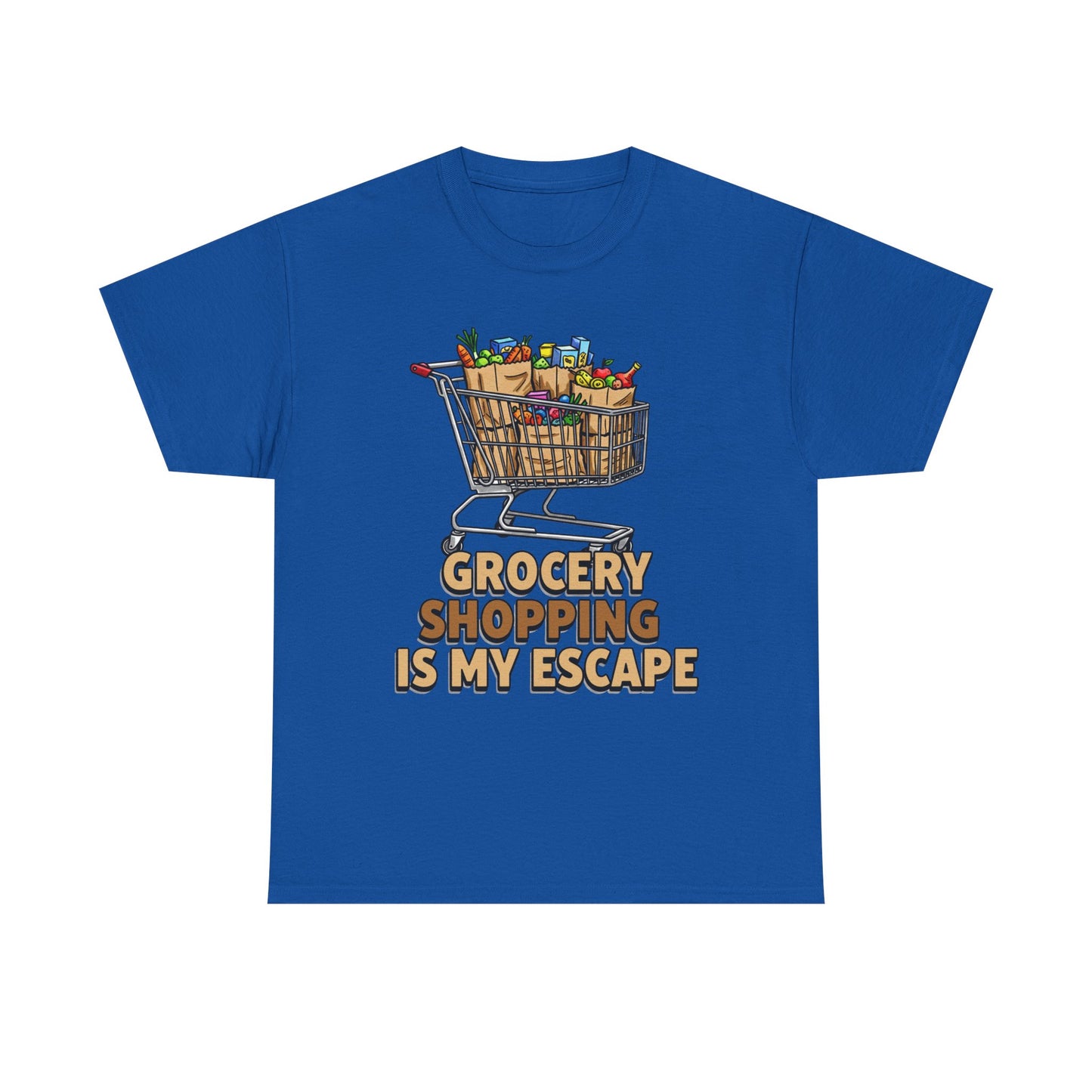 Grocery Shopping Is My Escape T-Shirt | Foodie | Shopping Cart Illustration