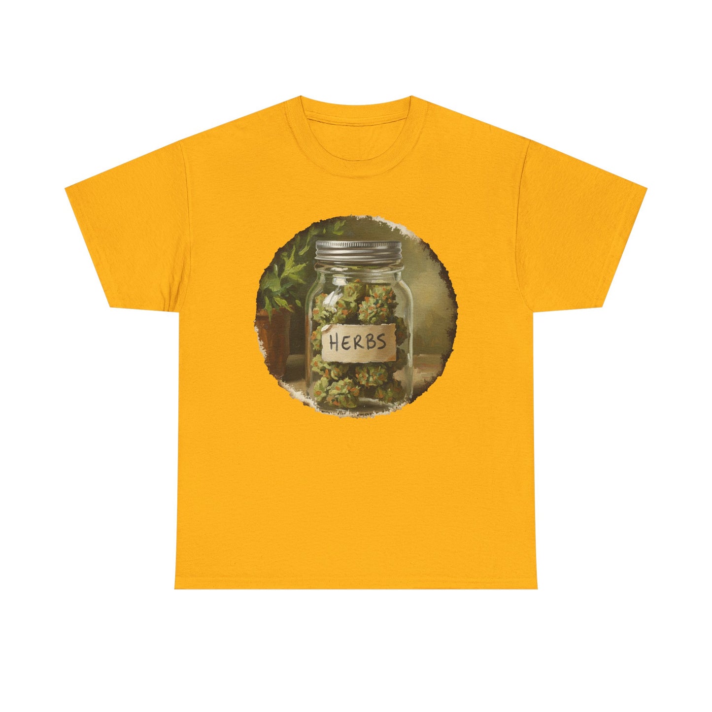 Marijuana Mason Jar Tee | Weed Herb Jar Illustration