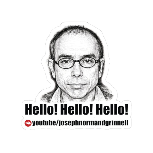 Kiss Cut Stickers - 4 sizes | Joe Grinnell | Hello! Hello! Hello! - Youtube link