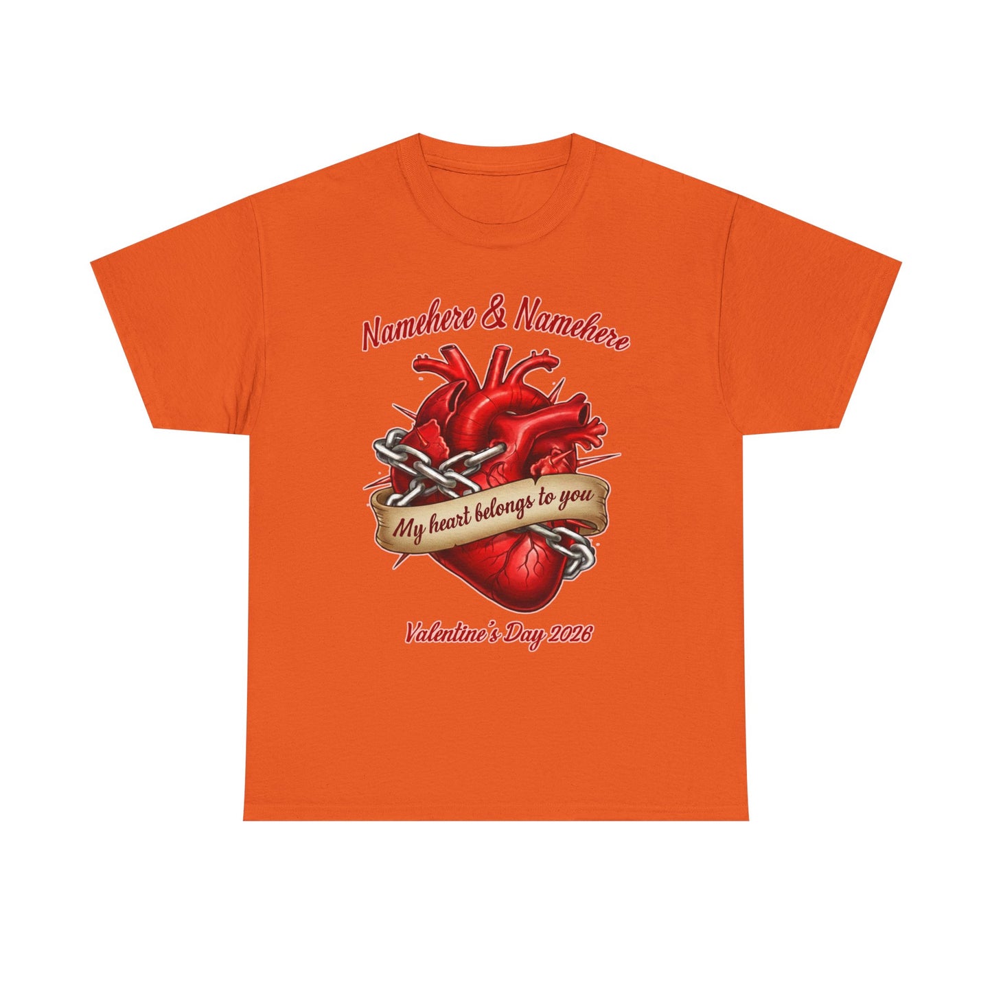 Valentines Day CUSTOMIZABLE | My heart is yours | Heart in chains | Personalized T-shirt