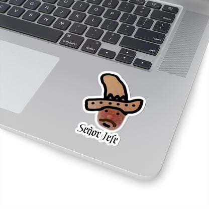 Señor Jefe Sombrero Face Sticker | Kiss-Cut Sticker Decal