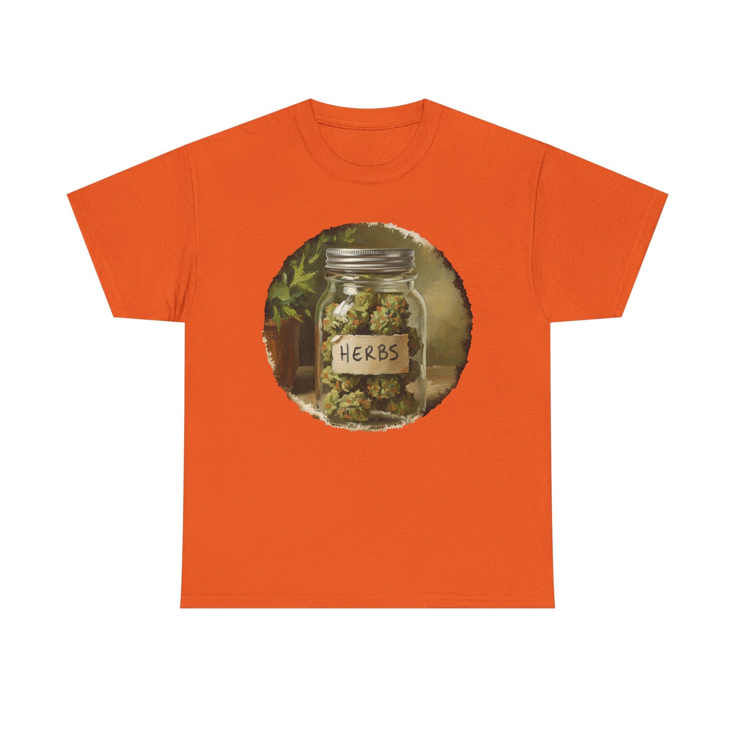 Marijuana Mason Jar Tee | Weed Herb Jar Illustration