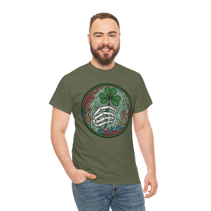 St. Patrick’s Day Skeleton Hand with Shamrock T‑Shirt