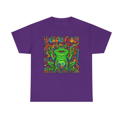 Peace Frog psychedelic frog tee | colorful hippie frog shirt