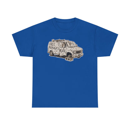 Free Pierogies Sketchy Van Funny Tee | Bad Food Truck Illustration T-Shirt