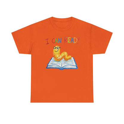 I Can Read Bookworm tee | Retro Reading Shirt
