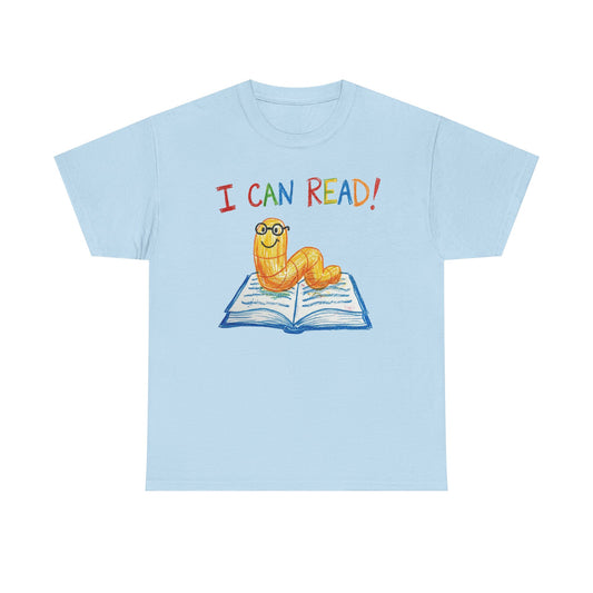 I Can Read Bookworm tee | Retro Reading Shirt