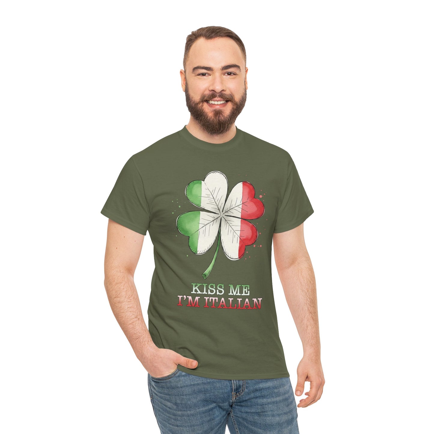 St. Patrick’s Day Kiss Me I'm Italian Shamrock T‑Shirt