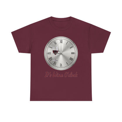 Its Wine Oclock Clockface T-Shirt | Wine Glass Graphic Tee