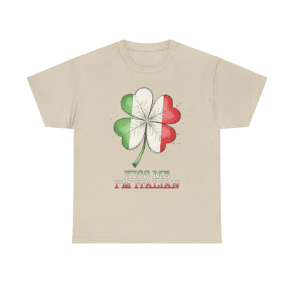 St. Patrick’s Day Kiss Me I'm Italian Shamrock T‑Shirt