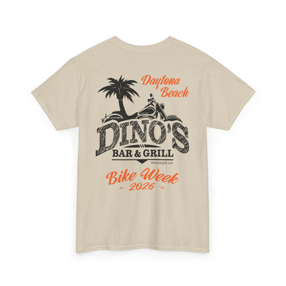 2-Sided T‑Shirt | Bike Week 2026 | Dino's Bar & Grill | Daytona Beach