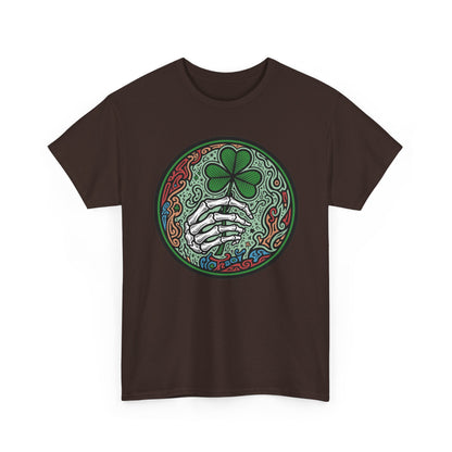 St. Patrick’s Day Skeleton Hand with Shamrock T‑Shirt