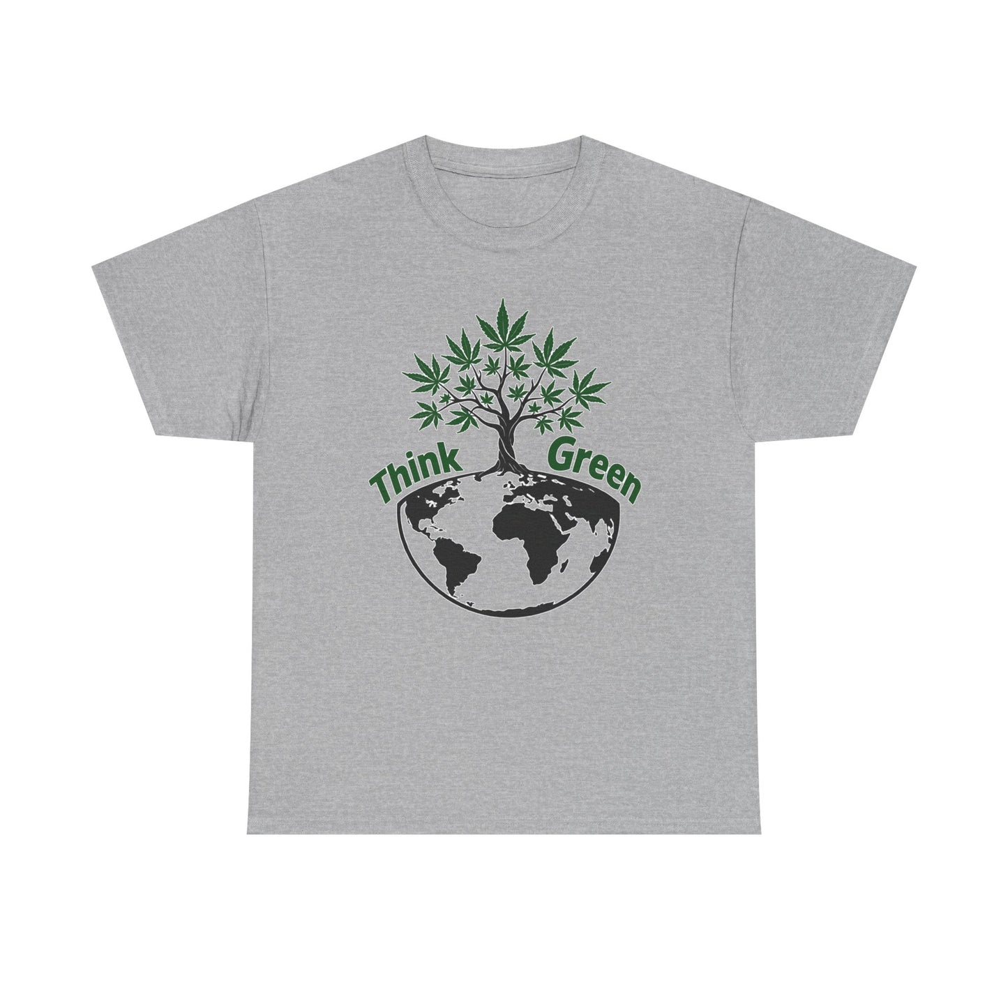 Think Green Marijuana Earth Tree T-Shirt | Environmental Graphic Tee