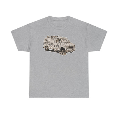 Free Pierogies Sketchy Van Funny Tee | Bad Food Truck Illustration T-Shirt