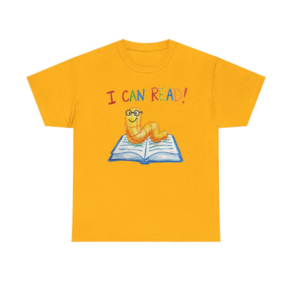 I Can Read Bookworm tee | Retro Reading Shirt