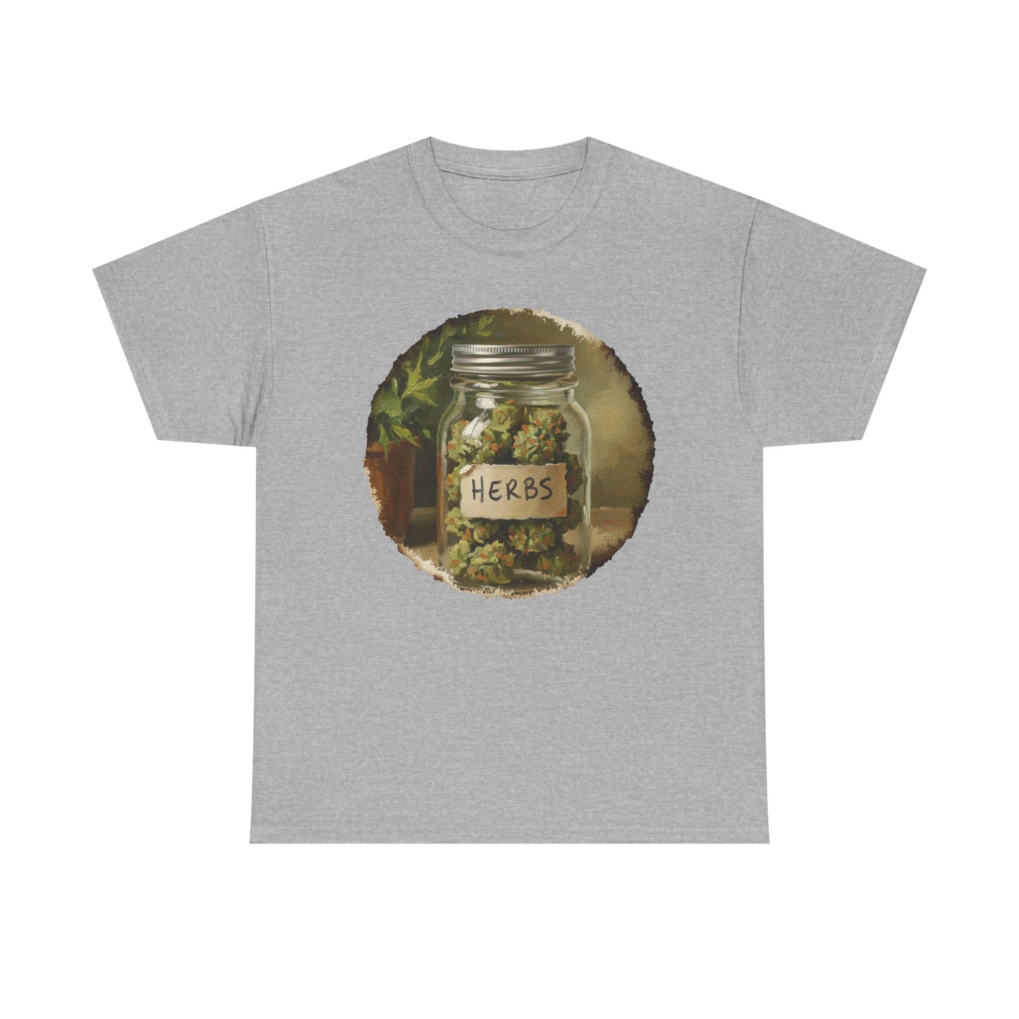 Marijuana Mason Jar Tee | Weed Herb Jar Illustration