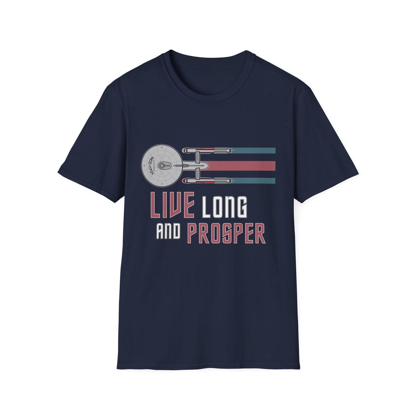 Live Long and Prosper Starship Enterprise T-Shirt | Retro Star Trek Graphic Tee